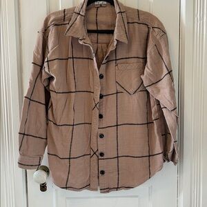 Maurices Pink and Black Striped Top